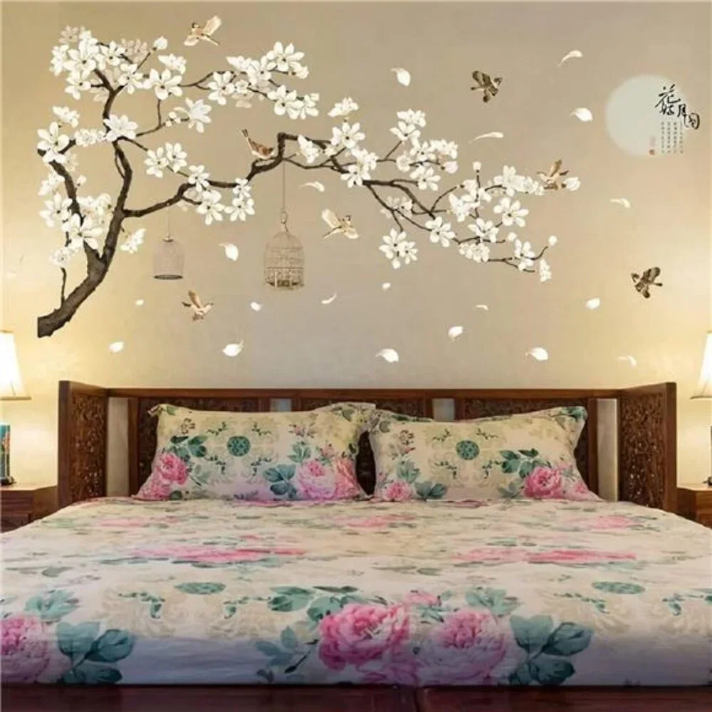Large White Flower Wall Stickers, 50